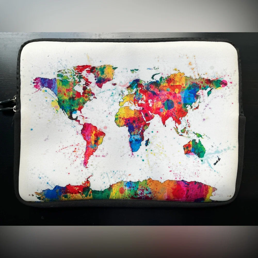 Laptop Sleeve Watercolor World Map